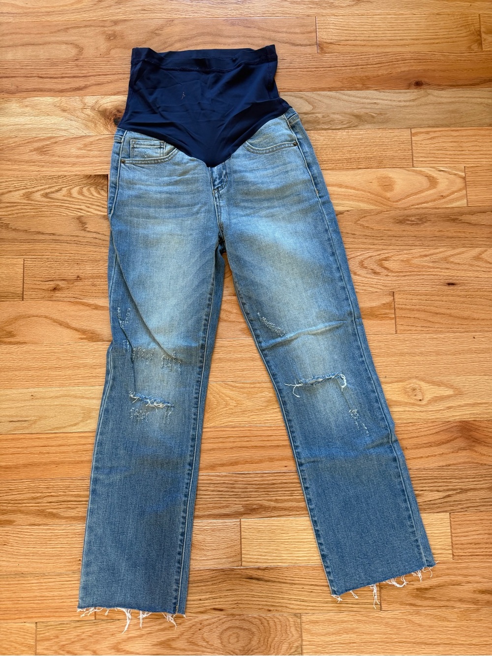 PinkBlush Maternity Distressed Straight Leg Jeans Size 25